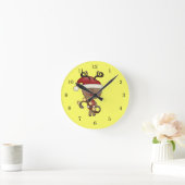 鐘を持つルディのトナカイ ラウンド壁時計 (ホーム)