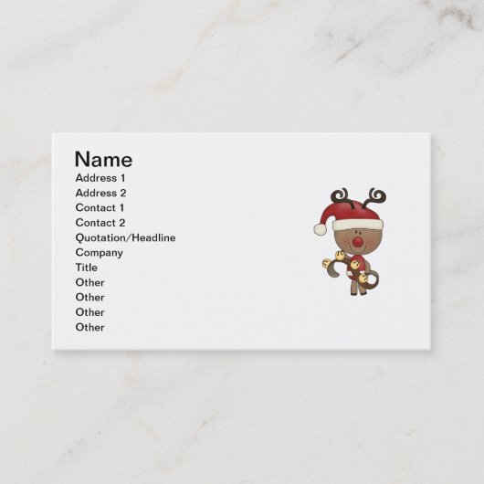 鐘を持つルディのトナカイ 名刺 (正面)