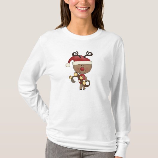 鐘を持つルディのトナカイ Tシャツ (正面)