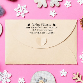 鐘カスタムの鳴るクリスマスの家族の住所 セルフインキングスタンプ