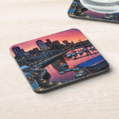 鐘港で見る桟橋66の日の出 コースター (左側)