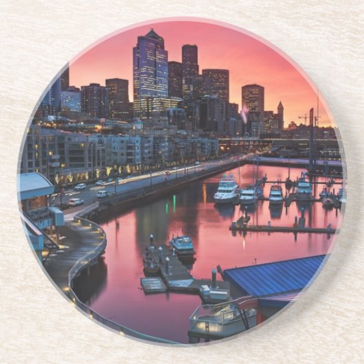 鐘港で見る桟橋66の日の出 コースター (正面)