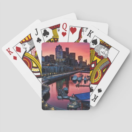 鐘港で見る桟橋66の日の出 トランプ (裏面)