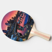 鐘港で見る桟橋66の日の出 卓球ラケット (横)