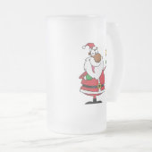 鐘黒いサンタクロース鳴ること フロストグラスビールジョッキ (正面右)