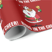 鐘黒いサンタクロース鳴ること ラッピングペーパー (ロールコーナー)