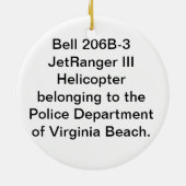 鐘206B-3 JetRanger IIIのヘリコプター セラミックオーナメント (裏面)