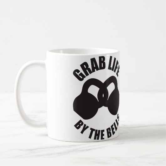 鐘- Kettlebell著グラブの生命 コーヒーマグカップ (左)