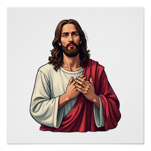 钉痕イエス ビンテージ信仰の彫刻Tシャツ 2 ポスター (正面)