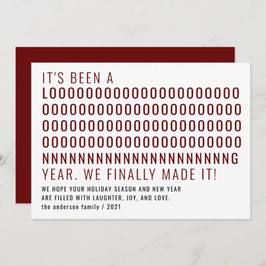 長いおもしろい間、ようやく新年を迎えた シーズンカード (正面/裏面)