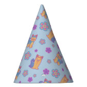 長いかわいいおよび短い髪のヨークシャーテリアの漫画犬 パーティーハット (右)