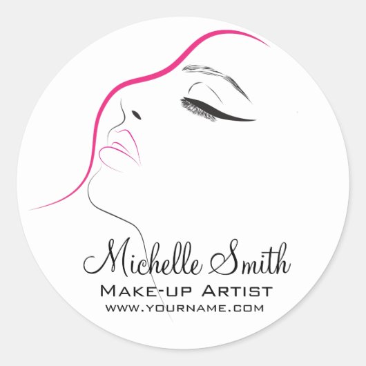 長いまつげのアイライナー まつげエクステ ピンク ブラック ラウンドシール (正面)