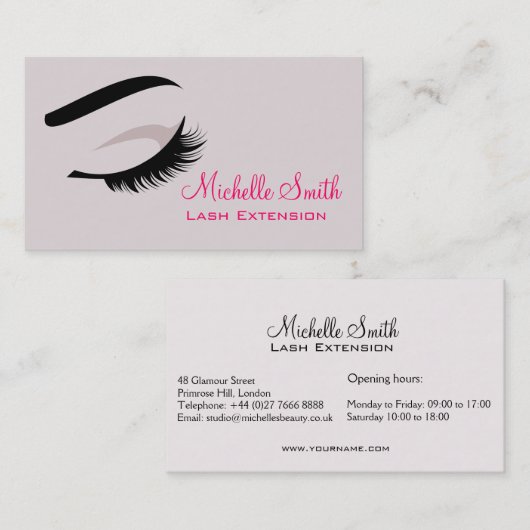 長いまつげの目 まつげエクステンション名刺 名刺 (正面/裏面)
