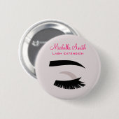 長いまつげの目 ラッシュエクステンション ブランディング 缶バッジ (正面&裏面)