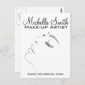 長いまつげラッシュエクステンション黒いスケッチ ポストカード (正面/裏面)