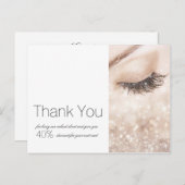 長いまつげ グリッター ベージュ クリーム ありがとう ポストカード (正面/裏面)