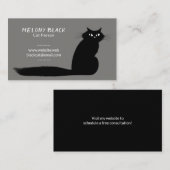 長いクール尾を持つ黒猫 |おもしろい線 名刺 (正面/裏面)