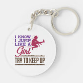 長いジャンプ私は女の子のようにジャンプを知っている上に保する キーホルダー (裏面)