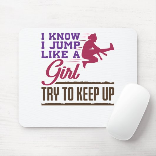 長いジャンプ私は女の子のようにジャンプを知っている上に保する マウスパッド (マウス)