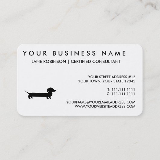 長いダックスフントのおもしろいなスケッチ 名刺 (裏面)