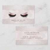 長いバラ金ゴールドキラキラ輝くまつげメイクアップアーティストアイ 名刺 (正面/裏面)