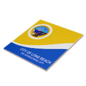 長いビーチの市旗 タイル (側面)