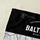 長いビーチシティマップ+あなたのカスタム場所ビーチT ビーチタオル (インサイチュ)