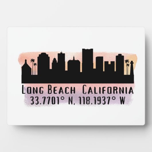 長いビーチスカイライン緯度と経度 フォトプラーク (正面)