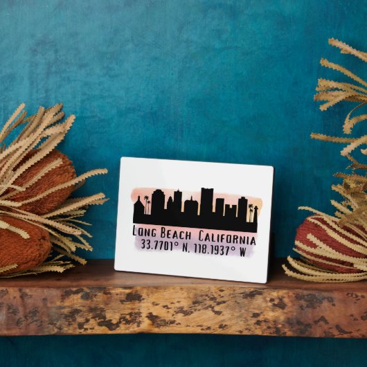 長いビーチスカイライン緯度と経度 フォトプラーク (側面)