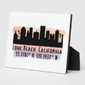 長いビーチスカイライン緯度と経度 フォトプラーク (側面)