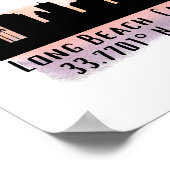 長いビーチスカイライン緯度と経度 ポスター (角)