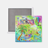 長いビーチタイムレスメロディマグネット マグネット (正面/裏面)
