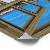 長いビーチハーバービュー – 6ペインオープンウィンドウポスター ポスター (角)