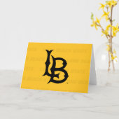 長いビーチ州の透かし カード (黄色い花)