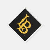 長いビーチ州ロゴ スタンダードカクテルナプキン (角)