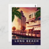 長いビーチ、カリフォルニア、ウォーターフロント、旅行 ポストカード (正面/裏面)