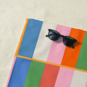 長いブロックカラフルチェックポップ・アートのパターン ビーチタオル (インサイチュ)