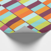 長いブロックカラフル幾何パタ市松模様にーン ラッピングペーパー (角)