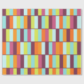 長いブロックカラフル幾何パタ市松模様にーン ラッピングペーパー (フラット)