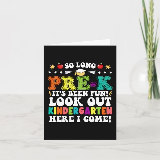 長いプレKそのおもしろいは幼稚園を見て サンキューカード (正面)