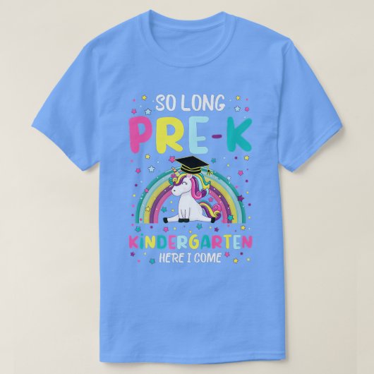 長いプレK幼稚園ここに私はユニコーングラード Tシャツ (デザイン正面)