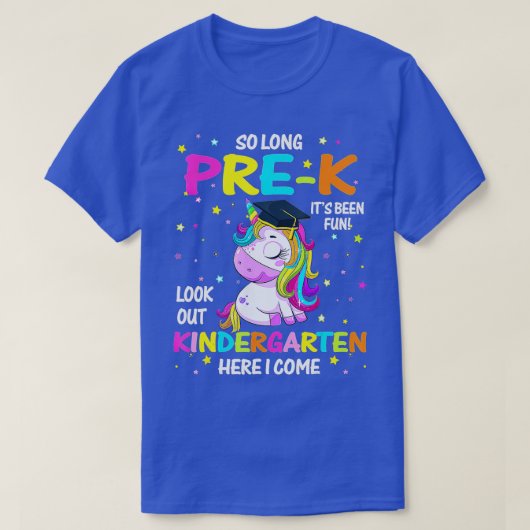 長いプレK幼稚園ここに私ユニコーン来グラ Tシャツ (デザイン正面)