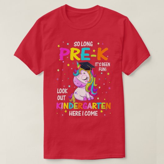 長いプレK幼稚園ここに私ユニコーン来グラ Tシャツ (デザイン正面)