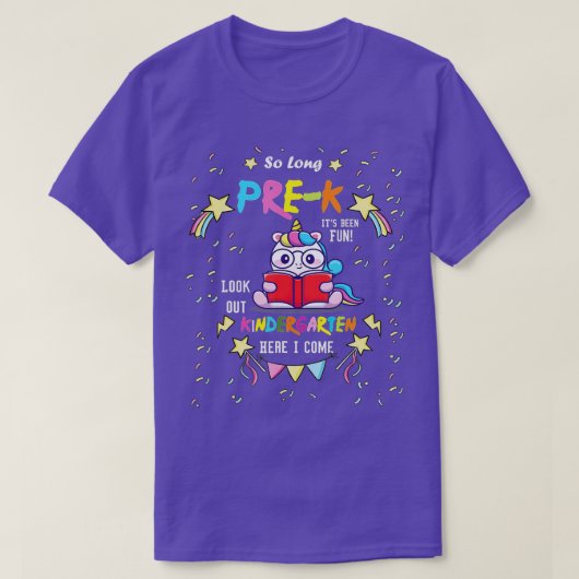 長いプレK幼稚園ここに私ユニコーン来グラ Tシャツ (デザイン正面)