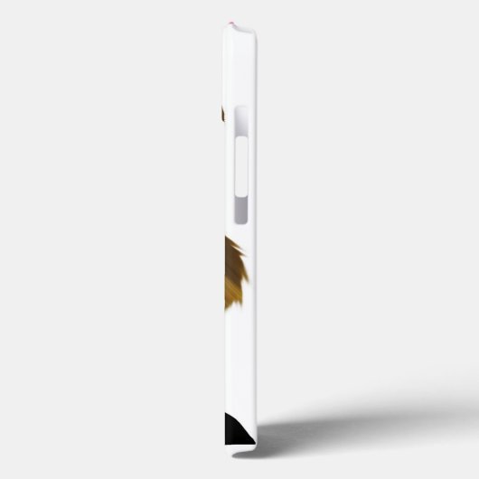 長いヘアブラウン目の女の子のカリカーパーソナライズされたチャ Case-Mate iPhoneケース (裏面 / 左)