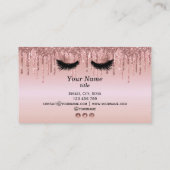 長いラッシュエクステンション化粧アーティスト滴下金ゴールド 名刺 (裏面)