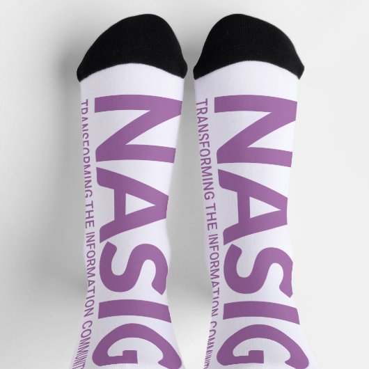 長いロゴ紫 ソックス (上部)