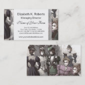 長いヴィンテージの服の美しくビクトリアンな女性 名刺 (正面/裏面)