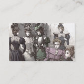 長いヴィンテージの服の美しくビクトリアンな女性 名刺 (裏面)