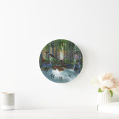 長い一日の歩く時計 ラウンド壁時計 (ホーム)